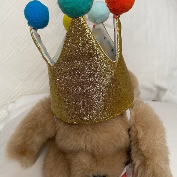 Pet Dog Cat Gold Crown with Pom Poms Party Hat - Picture 4 of 9